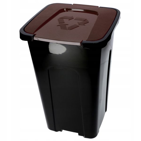 KOSZ KUBEŁ POJEMNIK NA ŚMIECI ODPADY 50L BRĄZOWY zdjęcie 5
