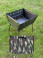 MANGAL GRILL WALIZKA WĘGLOWY SKŁADANY METAL 2MM NA 6 SZASZLYKÓW + POKROWEC