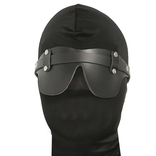 skórzana maska na oczy z regulacja obwodu głowy. erotyczny gadżet bdsm. na Arena.pl