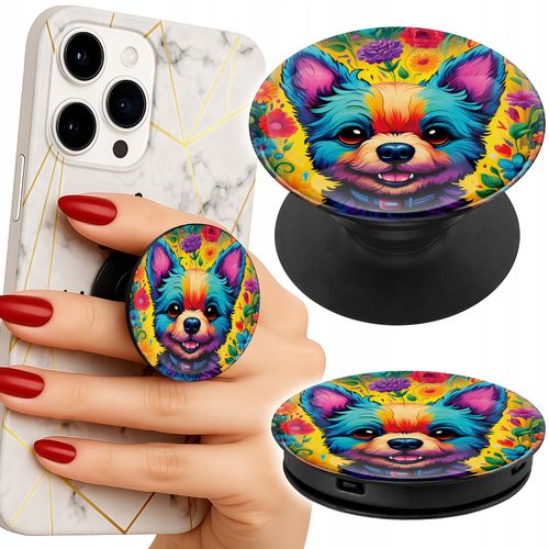 Uchwyt do telefonu Popsocket na palce/stojak KWIACISTE WZORY PIES JORK na Arena.pl