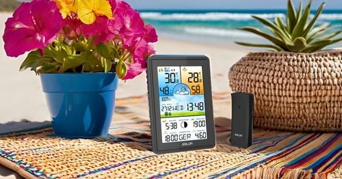 STACJA POGODOWA BALDR BEZPRZEWODOWA BAROMETR TERMOMETR LCD KOLOR na Arena.pl