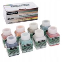 Metaliczne farby akrylowe do Aerografów 8 Kolorów 8x 30ml Timbertech