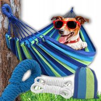 DUŻY MOCNY HAMAK OGRODOWY DWUOSOBOWY XXL 220x150 250KG HUŚTAWKA + TORBA