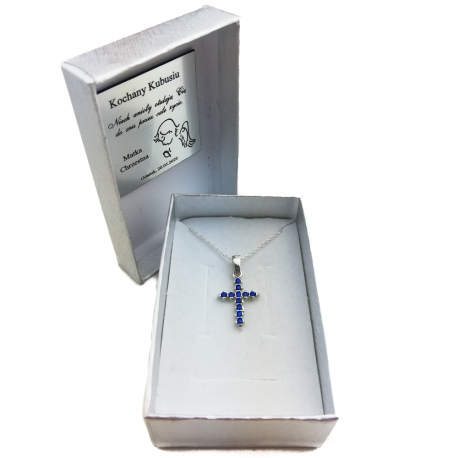 SREBRNY KRZYŻYK OZDOBNY Z CYRKONIAMI SREBRO PRÓBY 925 DOSTĘPNY W RÓŻNYCH KOLORACH zdjęcie 9