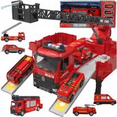 AUTO WÓZ STRAŻACKI Z ROZKŁADANĄ NACZEPĄ ZESTAW RESORAKI PARKING BATERIE