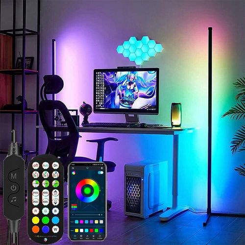 LAMPA NAROŻNA PODŁOGOWA STOJĄCA LED RGB PILOT APKA na Arena.pl