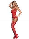 Bodystocking F214 w kolorze czerwonym S/M/L.