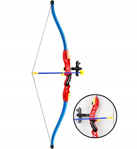 ŁUK DUŻY 3 STRZAŁY + CELOWNIK ZESTAW ŁUCZNIKA DLA DZIECI 90CM na Arena.pl