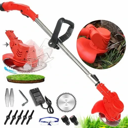 TELESKOPOWA ELEKTRYCZNA BEZPRZEWODOWA PODKASZARKA 650 W MOCNA+2*3000mAh AKU zdjęcie 1