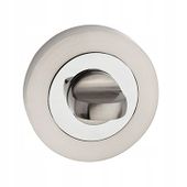 SZYLD DOLNY OKRĄGŁY CHROM SATYNA BLOKADA WC