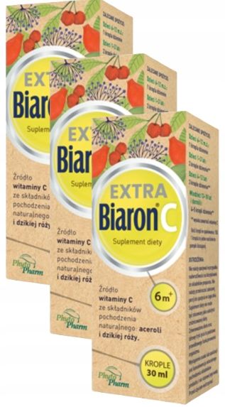 BIARON C EXTRA krople witamina C acerola dzika róża ODPORNOŚĆ 3x30 ml zdjęcie 1