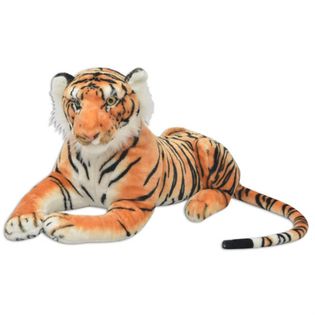 Zabawka tygrys pluszowy, brązowy, XXL