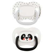 CANPOL Smoczek uspokajający silikonowy  BABIESBOO biały 2-pak 18m+