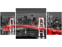 80X40CM TOKYO MOST TĘCZOWY CZERWIENI TRÓJ OBRAZ DRUK