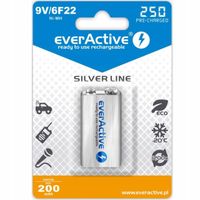 1 x akumulatorek 6F22/9V everActive Ni-MH 250 mAh