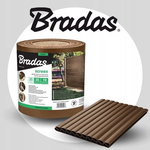 Taśma ogrodzeniowa brązowa 19 cm x 35 m OSŁONA NA OGRODZENIE PANELOWE PŁOT na Arena.pl