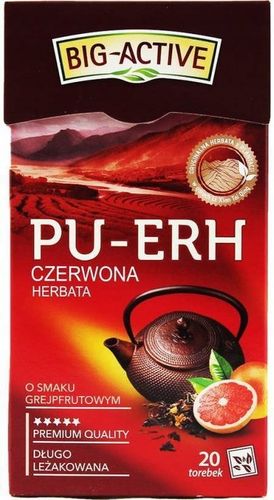 BIG ACTIVE HERBATA CZERWONA PU-ERH GREJPFRUT 20szt x36 na Arena.pl