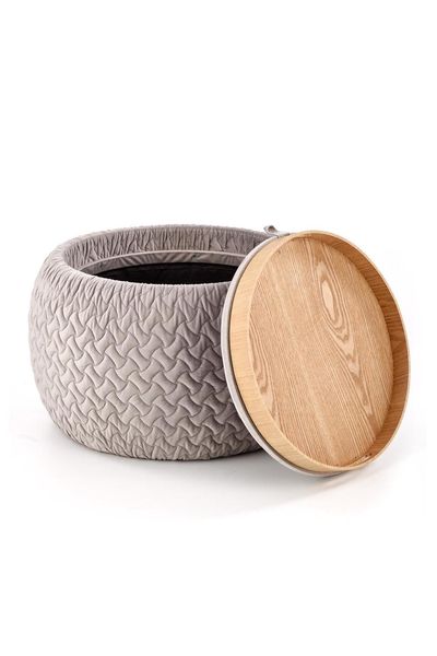 Pufa z tacą Nobo szara zdjęcie 3