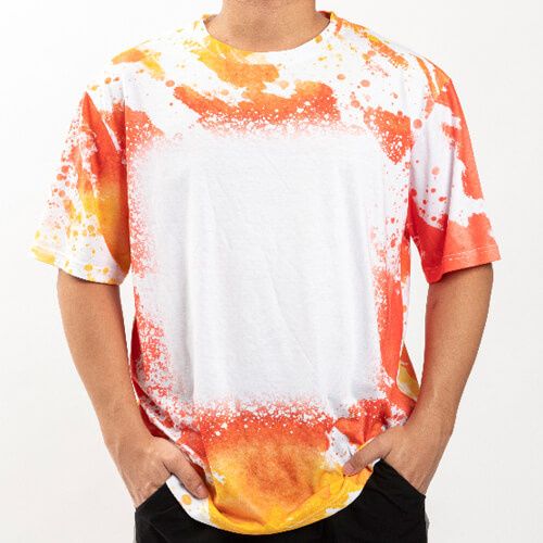 Koszulka Cotton-Like Bleached Leopard Dreams Orange do sublimacji L zdjęcie 4