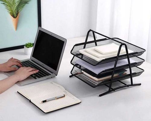 szuflady na dokumenty a4 - 3 półki czarne na Arena.pl