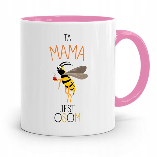 Kubek Różowy Prezent Dla Mamy Ta Mama Jest Osom Z Nadrukiem Ze Zdjęciem zdjęcie 1