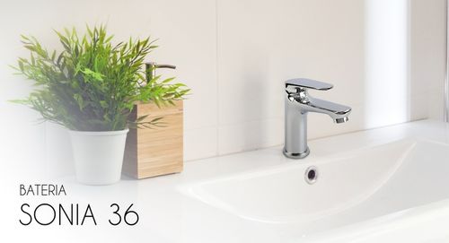 Bateria umywalkowa stojąca chrom srebrna łazienkowa kran do umywalki na Arena.pl