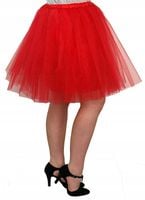 - SPÓDNICZKA TIULOWA SPÓDNICA z podszewką 50 cm TUTU 152-170 czerwona