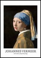 Plakat 70x100cm Design Girl with a Pearl, Vermeer Vintage do Salonu
