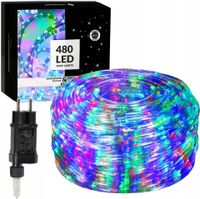 WĄŻ ŚWIETLNY ZEWNĘTRZNY 480 LED LAMPKI MULTIKOLOR 20M ŚWIECĄCY TAŚMA IP44