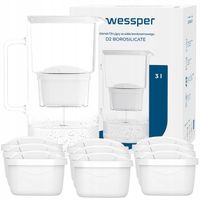 Dzbanek filtrujący szklany Wessper AquaMax 3l + 10x Filtr do wody