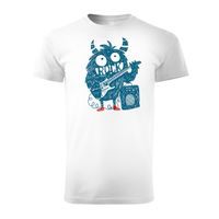 Koszulka rock rockowa z gitarą rockstar męska biała REGULAR M