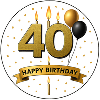 Opłatek na tort Urodziny 18 30 40 50 60 Happy Birthday Okazjonalny