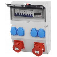 ROZDZIELNICA 2X16A 5P IP65 NIKLOWANE STYKI GNIAZDA 230V