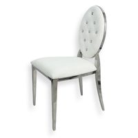 Krzesło Ludwik glamour White nowoczesne pikowane kryształkami