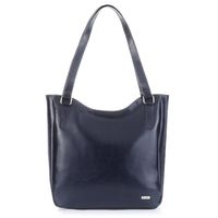 duża skórzana torba damska na ramię paolo peruzzi z-09-navy