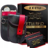 2X ETUI RFID CARBON ANTYKRADZIEŻOWE POKROWIEC KLUCZYK KEYLESS FARADAYA