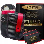 2X ETUI RFID CARBON ANTYKRADZIEŻOWE POKROWIEC KLUCZYK KEYLESS FARADAYA