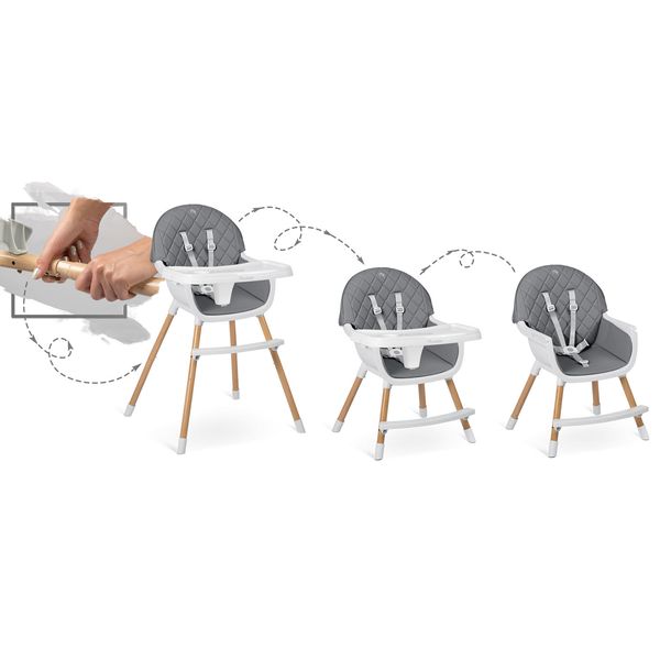 Krzesełko do karmienia Nukido Lilo szare zdjęcie 11