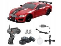 Samochód zdalnie sterowany HB Toys do driftu 4x4 czerwony z LED i dymem