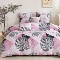 Pościel 100% bawełniana 160x200cm MONSTERA NA RÓŻU