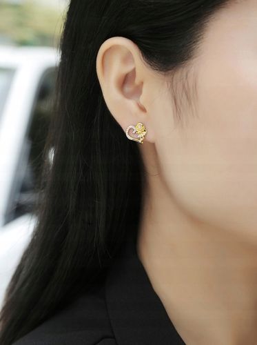 Srebrne kolczyki serca róże wkrętki sztyfty srebro 925 pozłacane oryginalne na Arena.pl