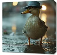 Obraz 60x60cm Kaczka w Kapeluszu
