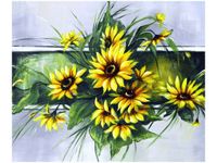 60X50CM SŁONECZNIKI OBRAZ ŚCIAN DREWNIANE