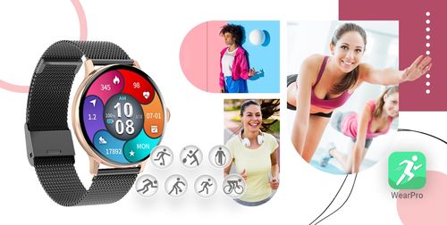 Smartwatch Giewont Supernova SmartCall GW330-4 Black Shine/Powder Pink na Arena.pl