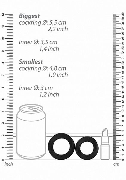No. 86 - Cock Ring Set - Black zdjęcie 4