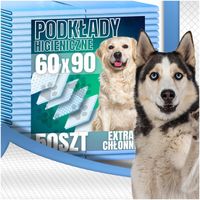 PODKŁADY HIGIENICZNE CHŁONNE MATY DLA PSA DO SIKANIA GRUBE 60x90cm 50 SZTUK