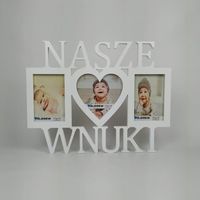 Multirama ramka na zdjęcia z napisem Nasze Wnuki 3 zdjęcia serce Babci