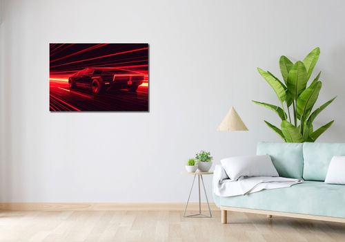 Obraz 90x60cm Prędkość w Czerwonym Neonie na Arena.pl