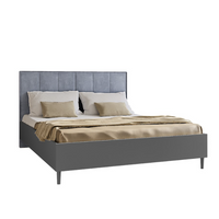 Łóżko Dwuosobowe 160x200 cm Szary Grafit STAND MR - 4 Kolory