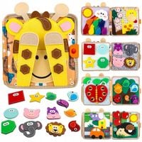 TABLICA EDUKACYJNA MANIPULACYJNA MONTESSORI SENSORYCZNA KSIĄŻECZKA Z FILCU